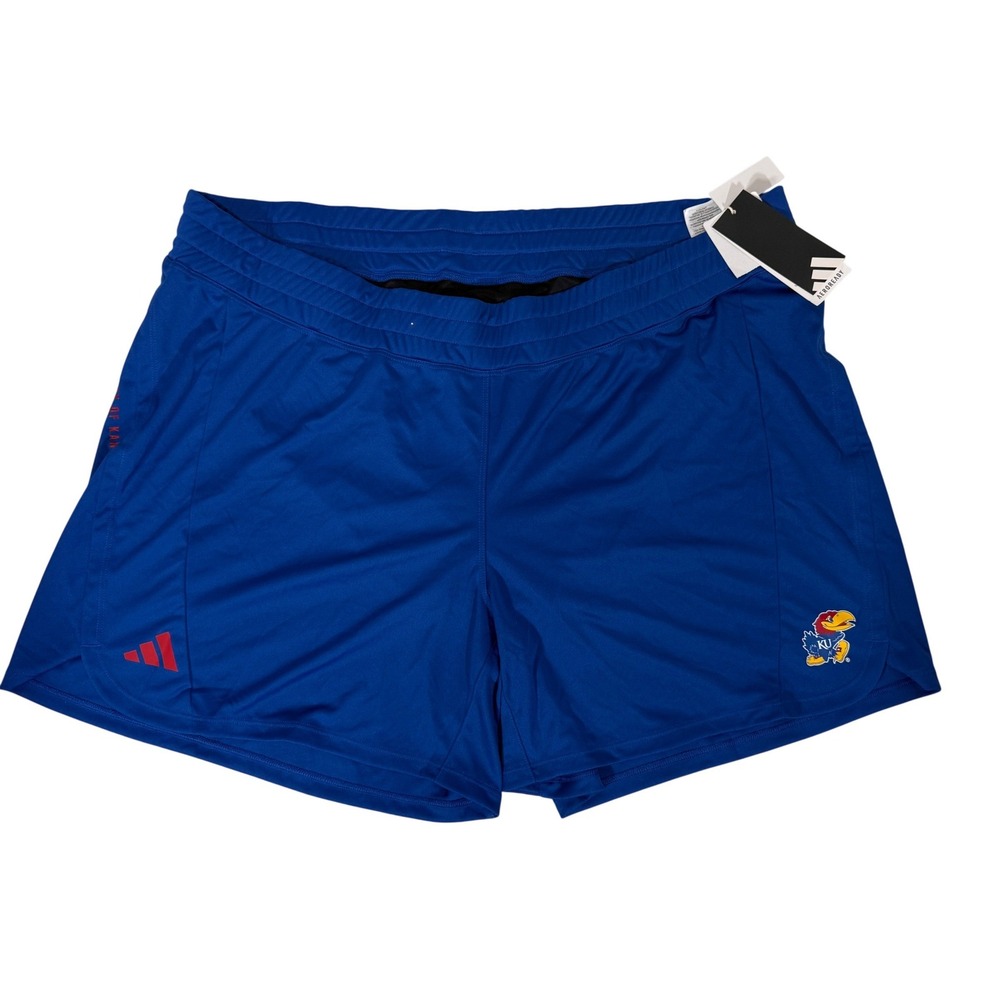 Adidas Kansas Jayhawks Men Blue AEROREADY Training Shorts 2XL‎ JF4981 NEW - Picture 1 of 6